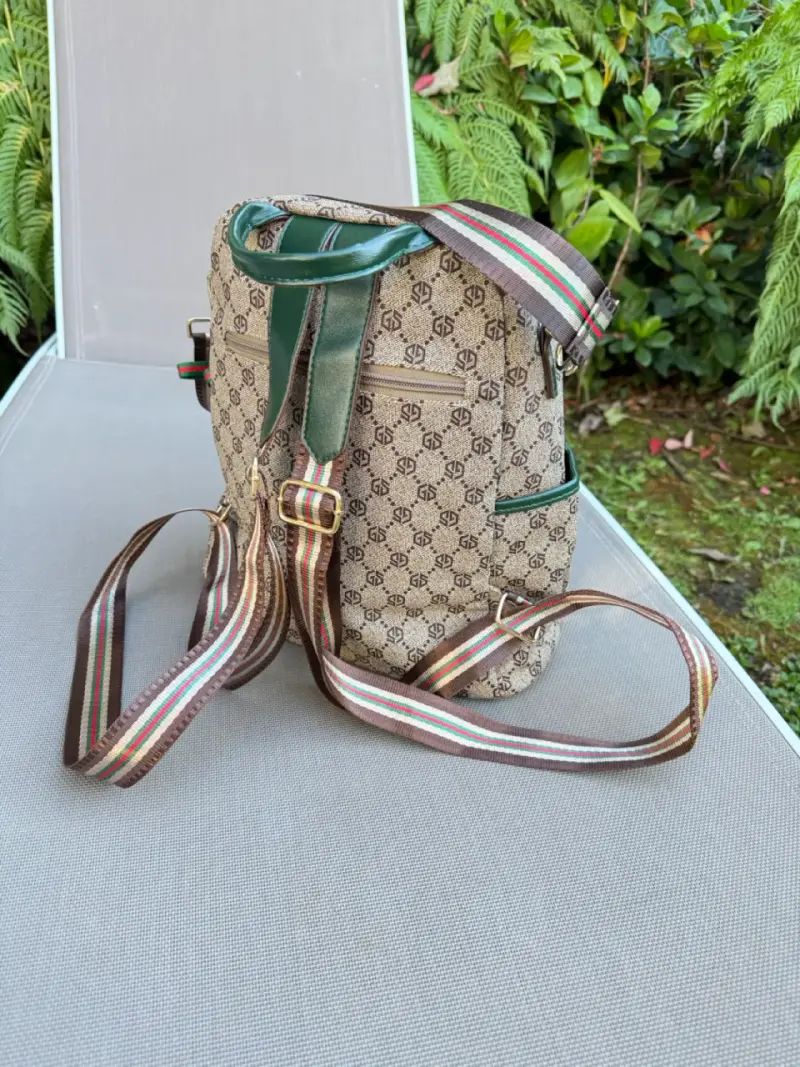 Mochila de lona con diseño monograma - 1
