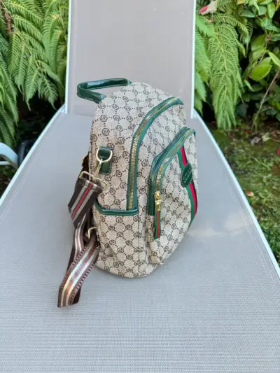 Mochila de lona con diseño monograma - miniatura 2