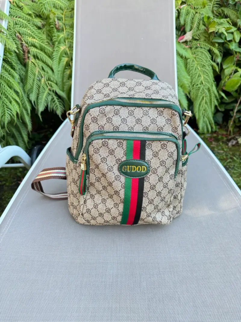 Mochila de lona con diseño monograma - 3