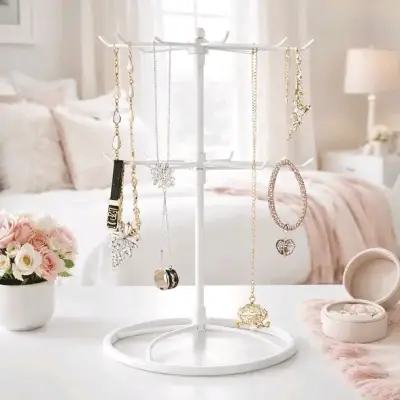 Organizador de Joyas de Metal Blanco - miniatura 1