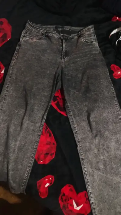 Jeans gris jaspeado para mujer talla 46 - miniatura 1