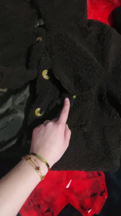 Chaqueta de lana marrón con botones talla estandar - miniatura 2