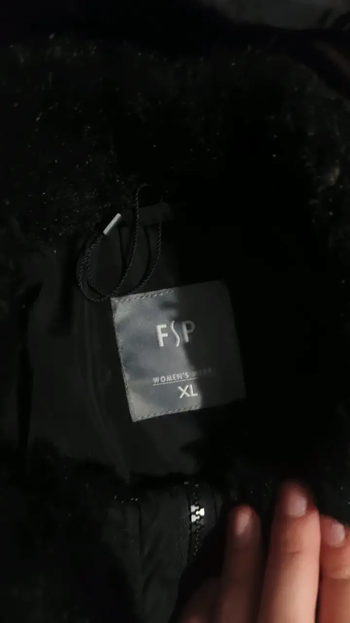 Abrigo negro acolchado para mujer talla XL - 2
