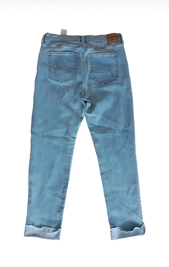 Jeans de mezclilla azul claro para mujer - 3