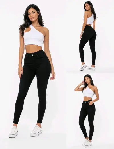 Jeans Skinny Mujer Talla 40 Azul y Negro - miniatura 6