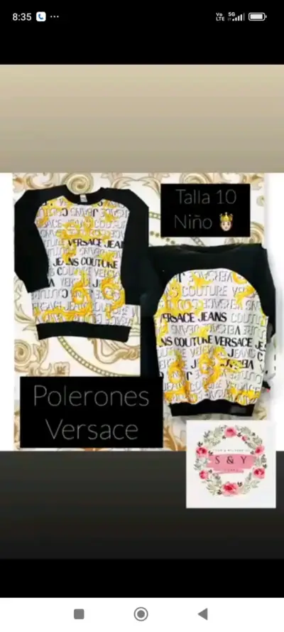 Polerón infantil estampado Versace talla 10 - miniatura 1