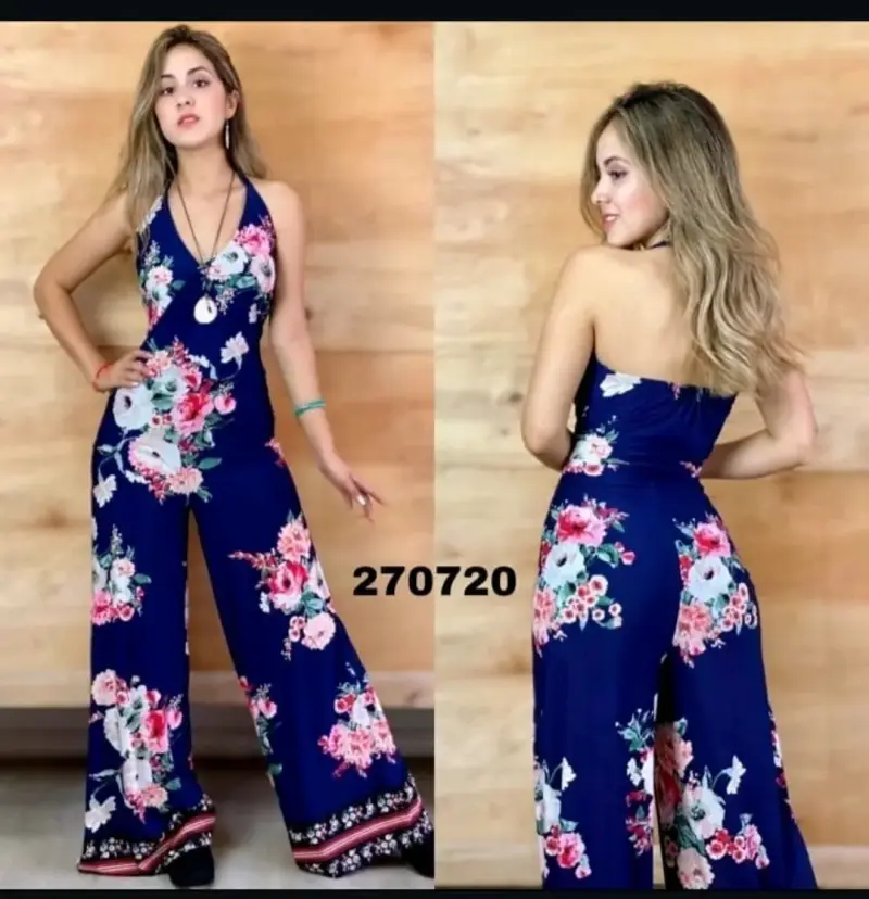 Enterito floral azul para mujer