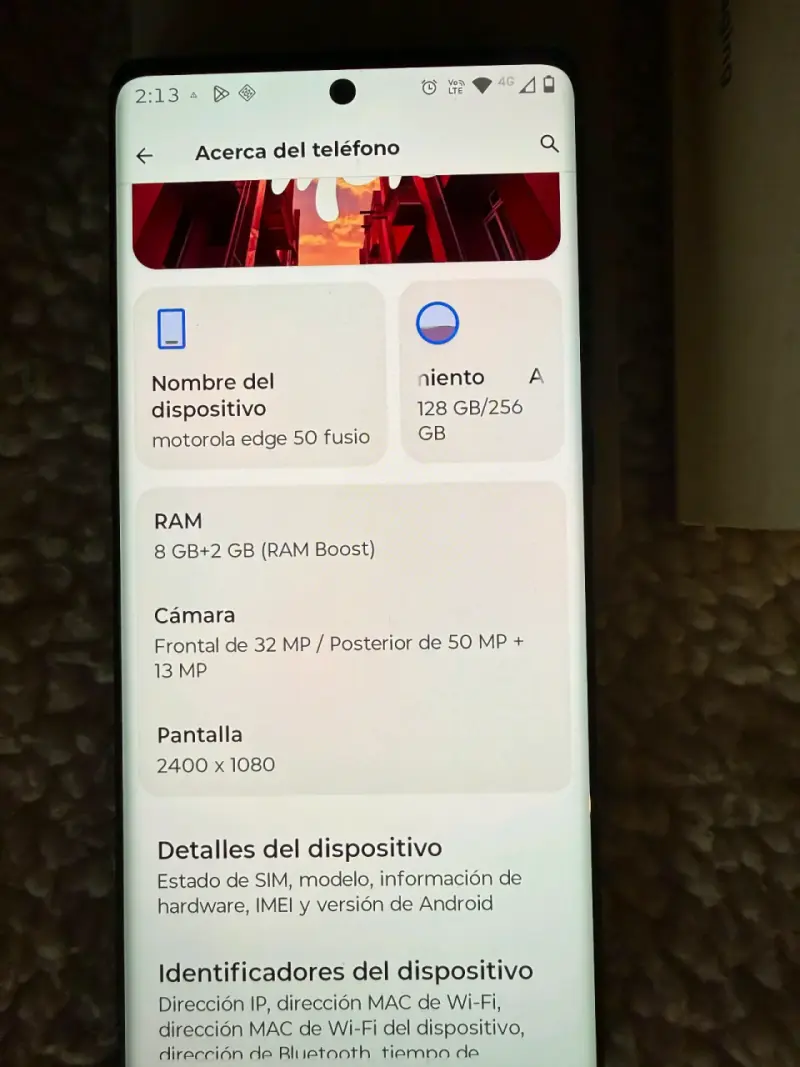 Smartphone Motorola Edge 50 Fusion con caja - 6