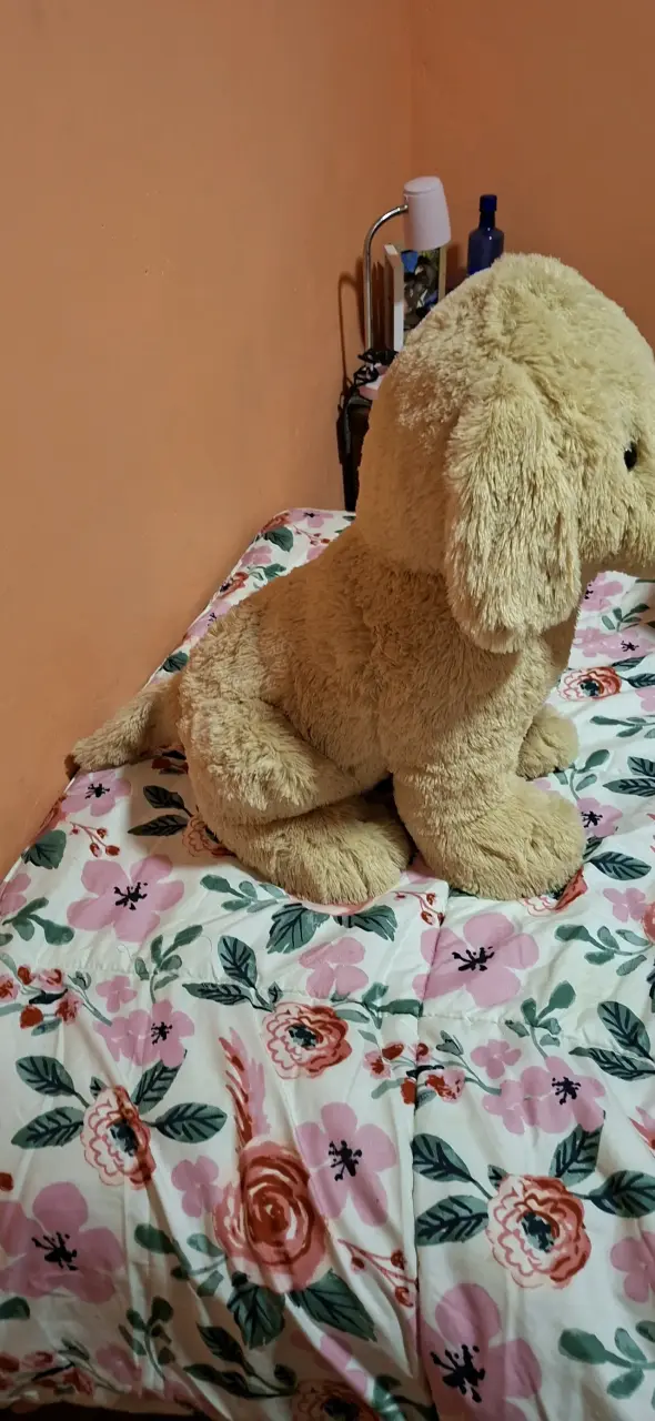 Peluche de perro grande beige suave - 2