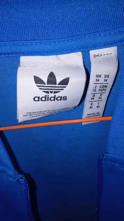 Chaqueta deportiva azul Adidas con cierre - miniatura 3