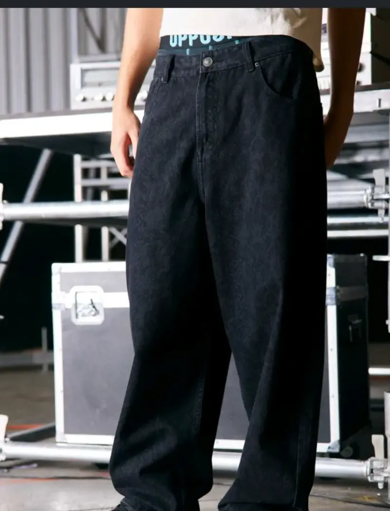 Jeans anchos negros para hombre
