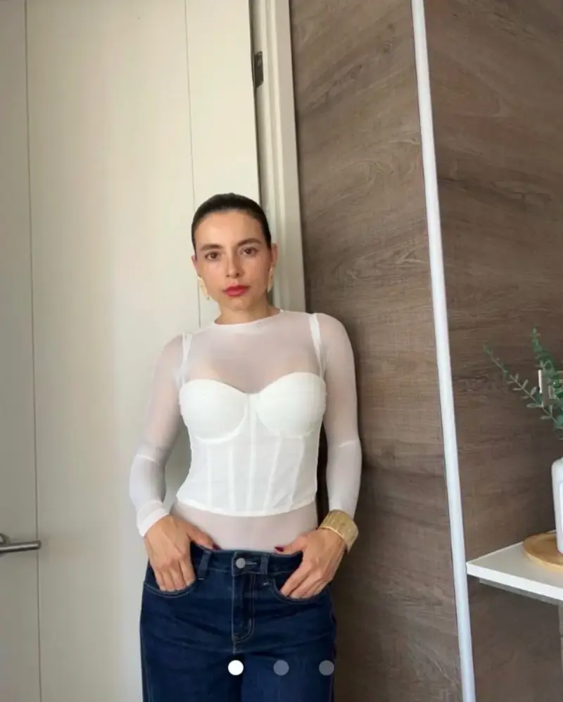 Top transparente blanco