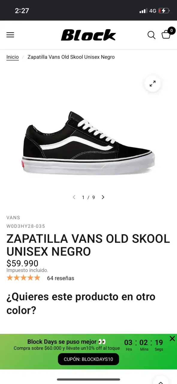 Zapatillas Vans Old Skool Unisex Negras - 4