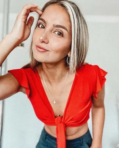 Top rojo con nudo frontal para mujer - miniatura 2