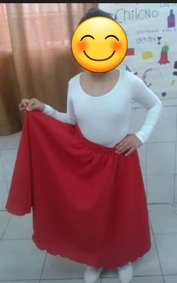 Vestido de Huasa para Niña con Diseño Floral - 3