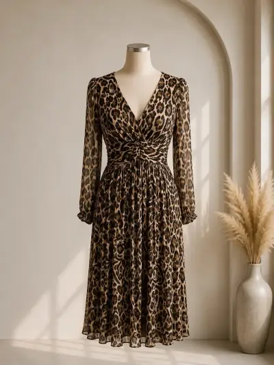 Vestido largo animal print Saville Row - miniatura 1