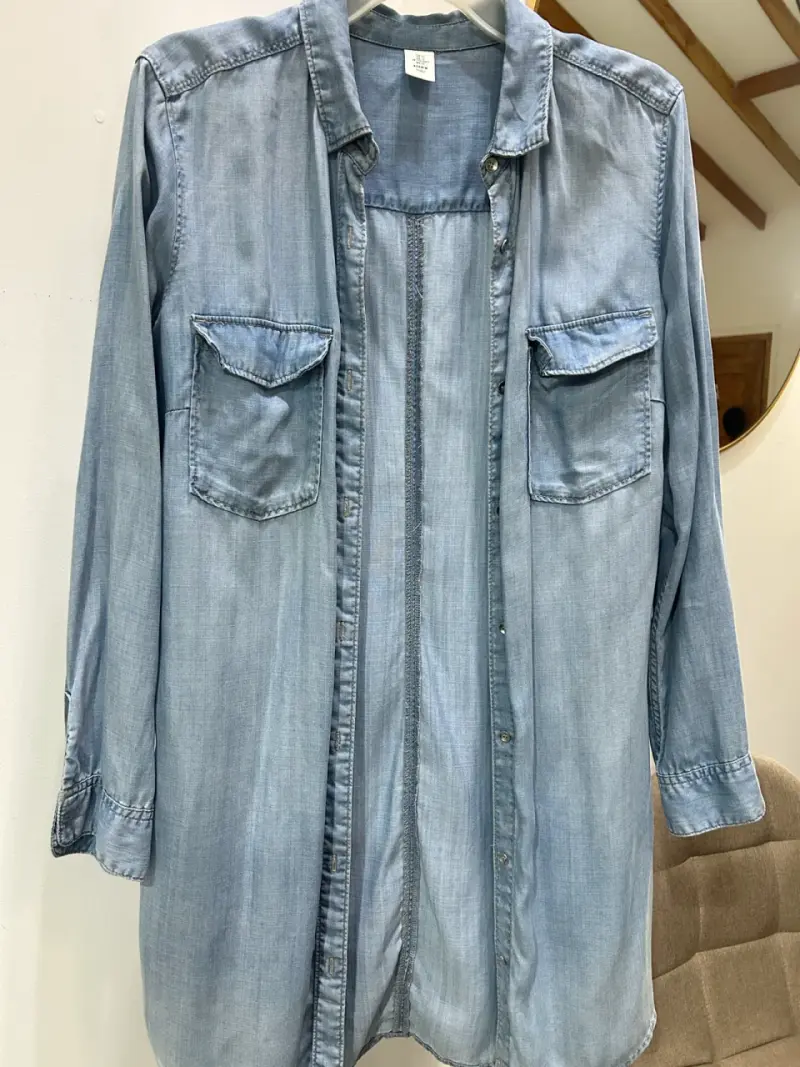 Blusa mezclilla azul claro para mujer