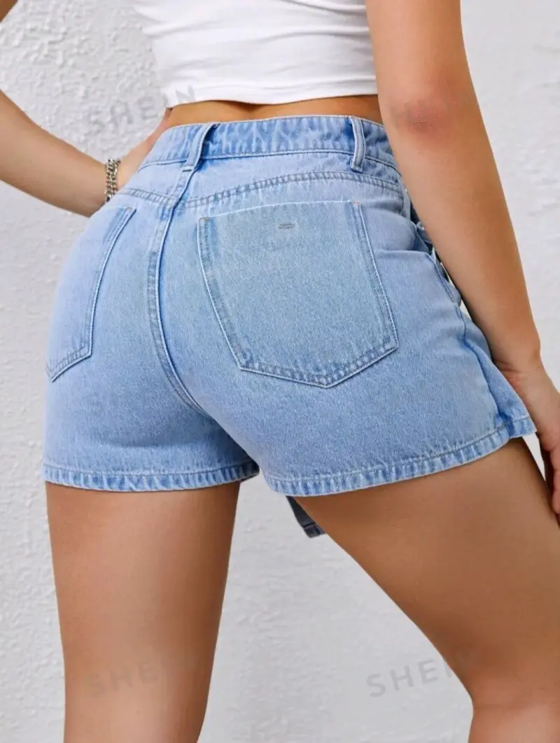 Falda corta de mezclilla con botones talla l - 2