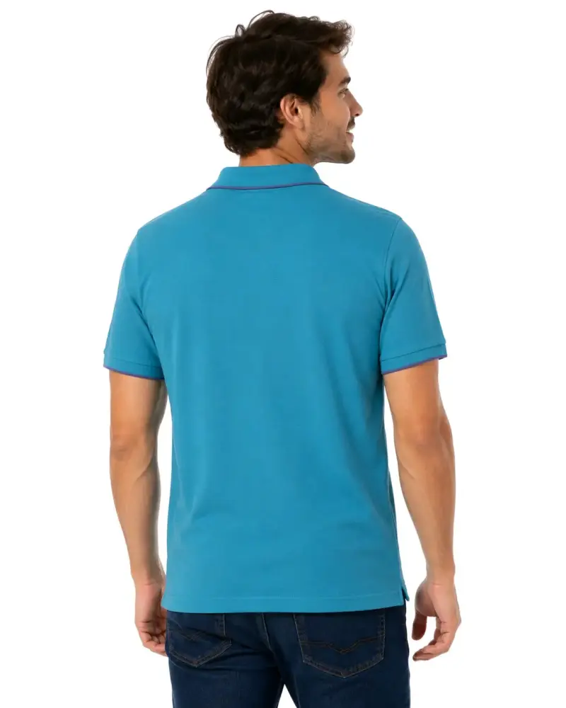 Polera Piqué Hombre Newport Azul Talla XL - 3
