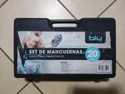 Set de mancuernas cromadas ajustables 20 kg Blu Fit - miniatura 1