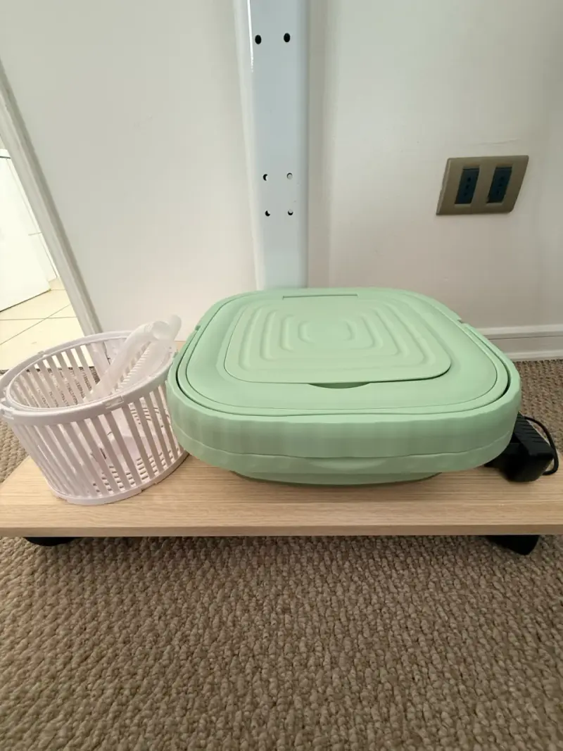 Mini lavadora portátil plegable verde - 3