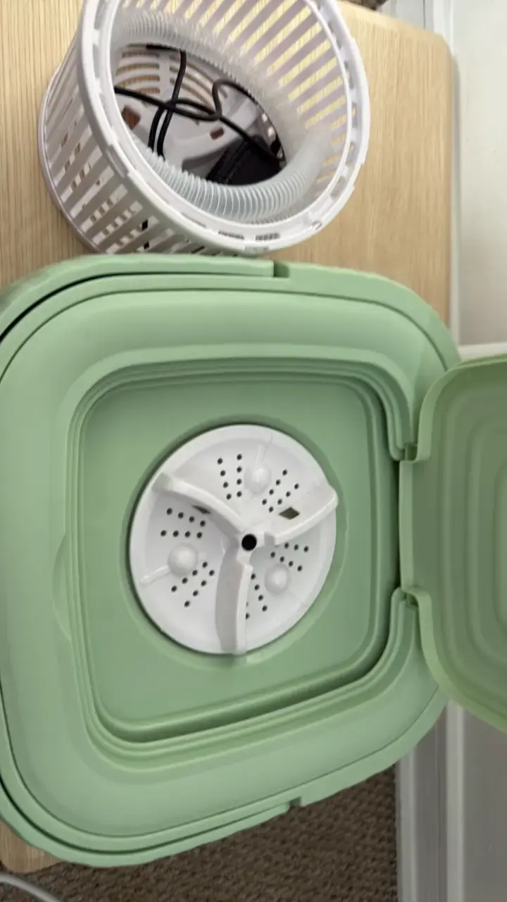Mini lavadora portátil plegable verde - 6