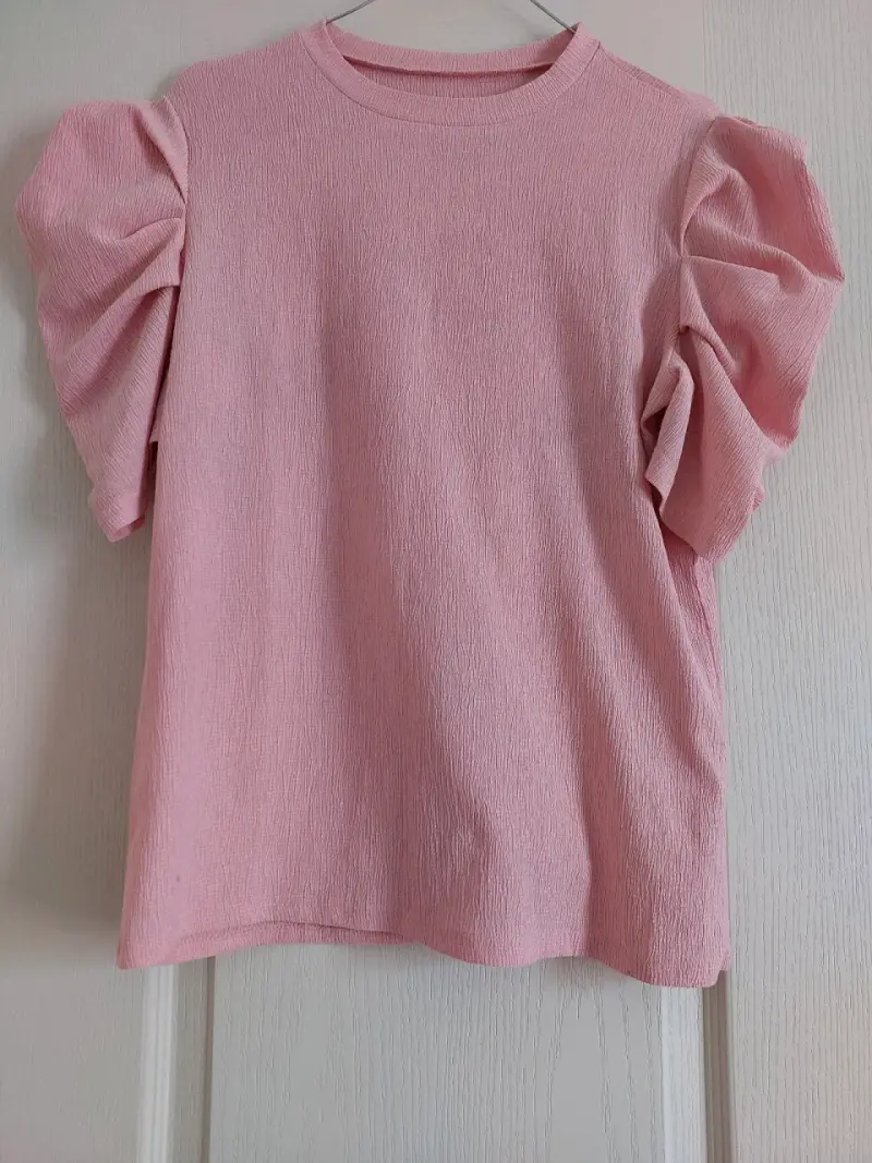 Polera rosa con mangas talla s