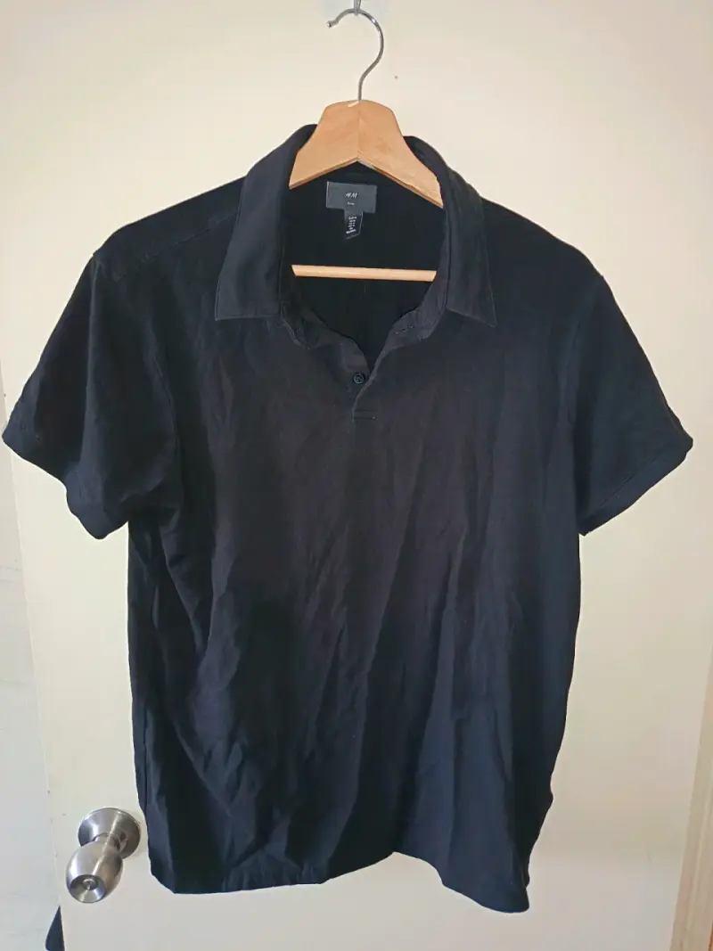 Polera negra de algodón H&M para hombre