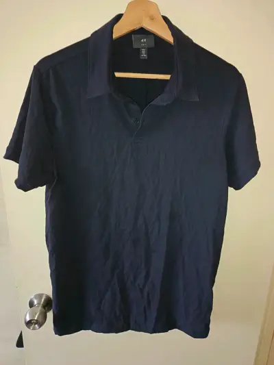 Polera Polo Azul Oscuro H&M Talla M - miniatura 1