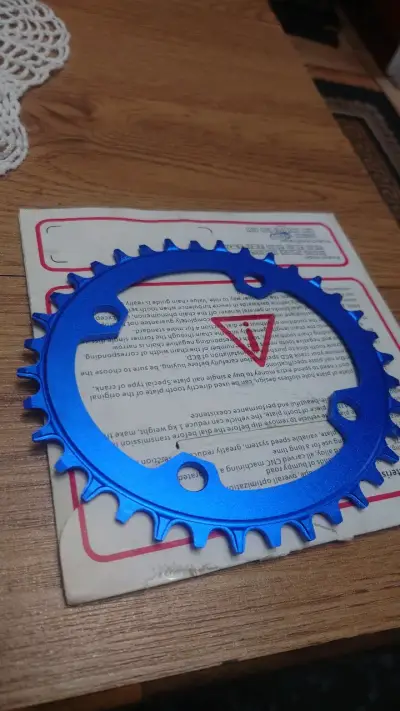 Corona ovalada de Bicicleta Deckas Azul 36T - miniatura 3