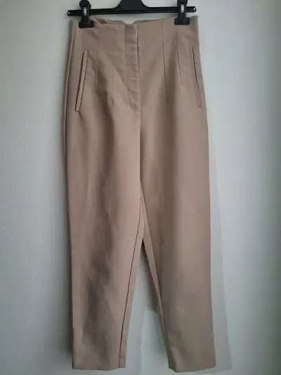 Pantalones beige de vestir para mujer S - miniatura 1