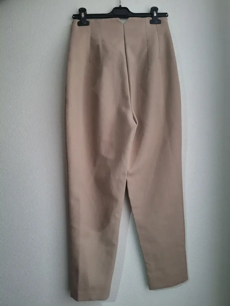 Pantalones beige de vestir para mujer S - 2