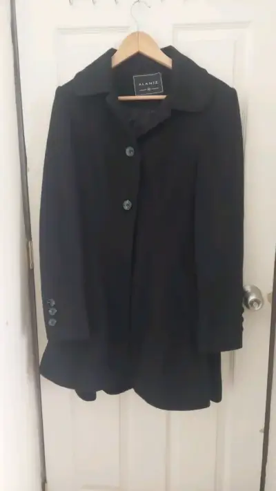 Abrigo negro elegante Alaniz para mujer - miniatura 1