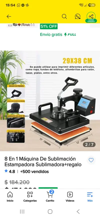 Máquina de Sublimación 8 en 1 con Control Digital - miniatura 3