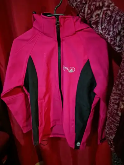 Chaqueta deportiva rosa Upply con capucha - miniatura 1