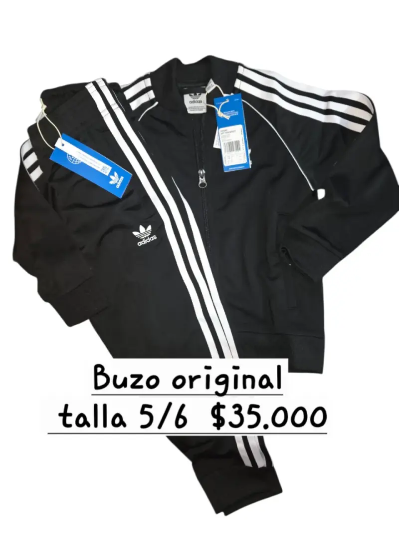 Buzo original Adidas talla 5/6 negro