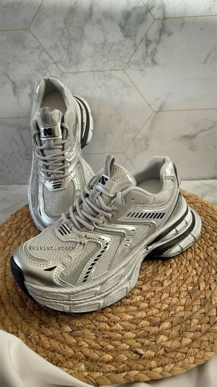 Zapatillas deportivas plateadas para mujer - 2