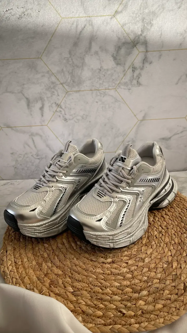 Zapatillas deportivas plateadas para mujer - 3