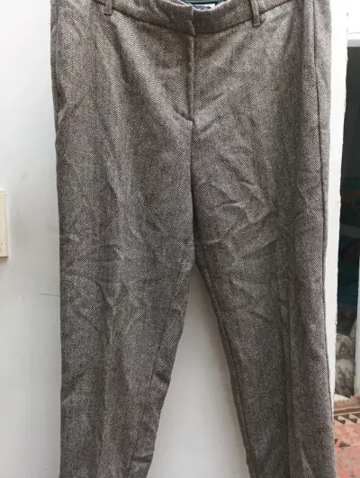 Pantalones de vestir para mujer en lana gris - miniatura 1