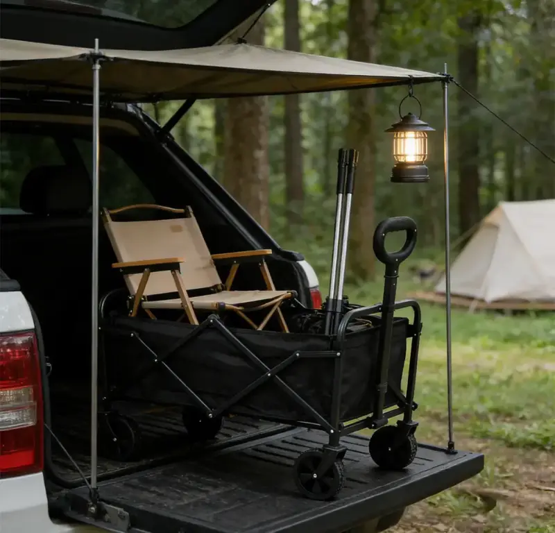 Carro plegable de playa y camping con ruedas - 4