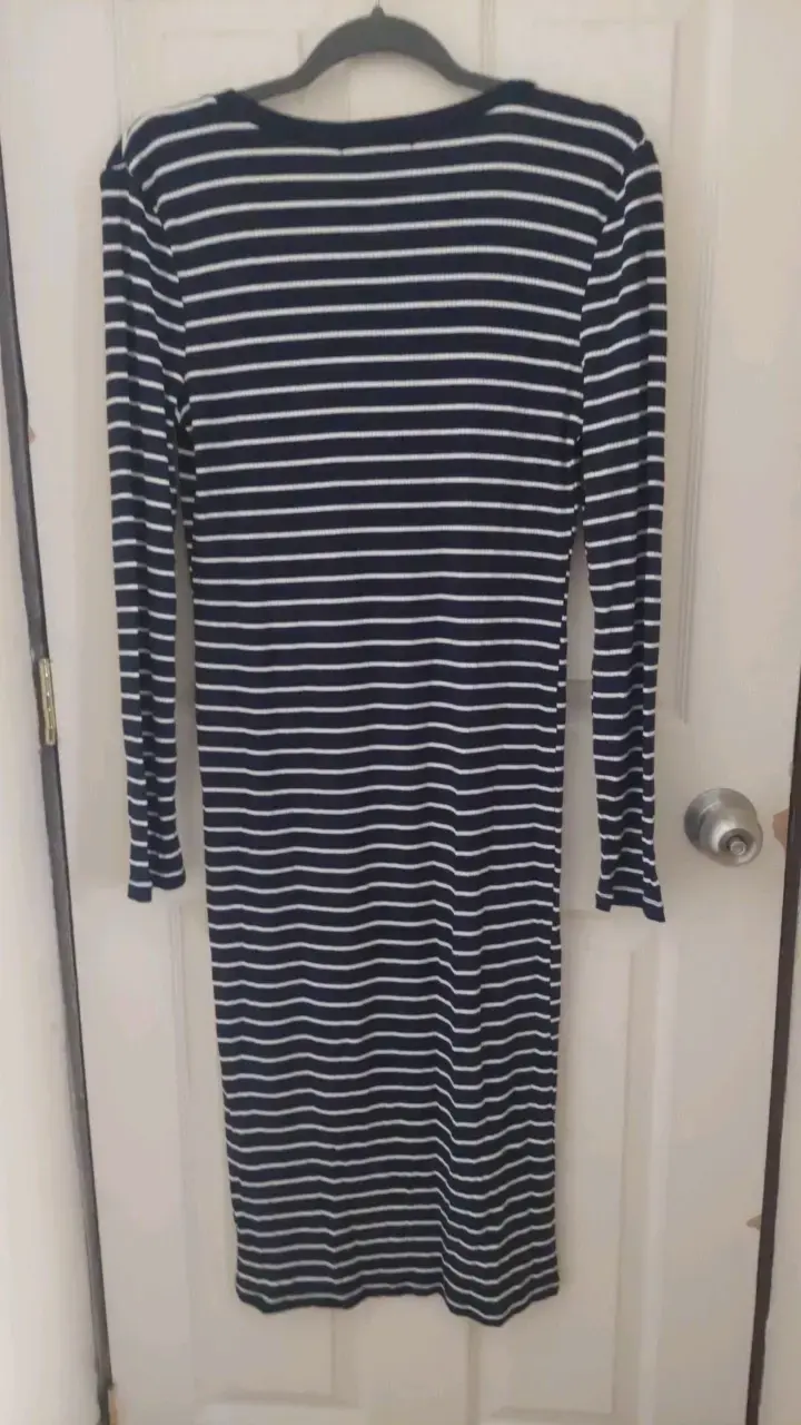 Vestido largo a rayas Forever 21 azul marino - 3