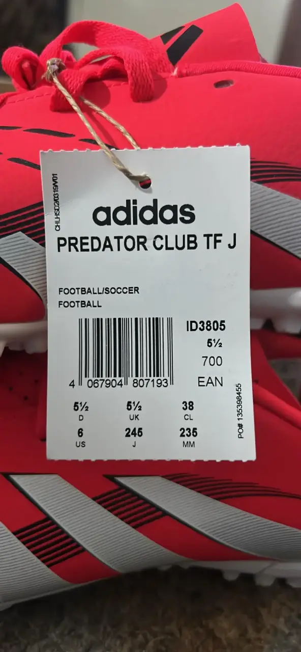 Zapatillas de fútbol Adidas Predator Club TF rojas - 5