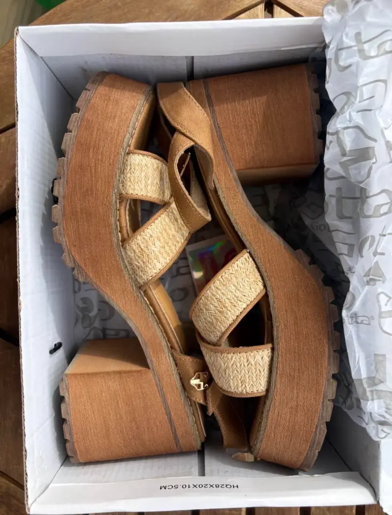 Sandalias de tacón alto color marrón - 3