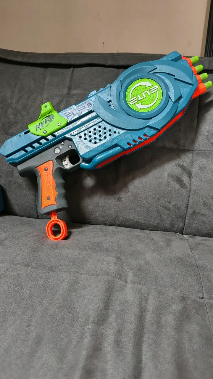 Lanzador Nerf Elite Flip-8 azul y verde - 2