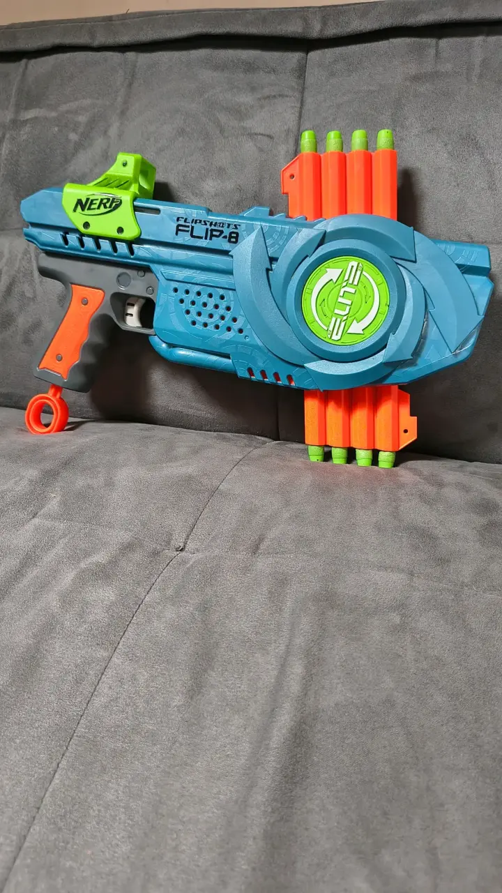 Lanzador Nerf Elite Flip-8 azul y verde - 4