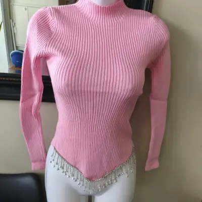 Polera  de punto con detalles de perlas - miniatura 2
