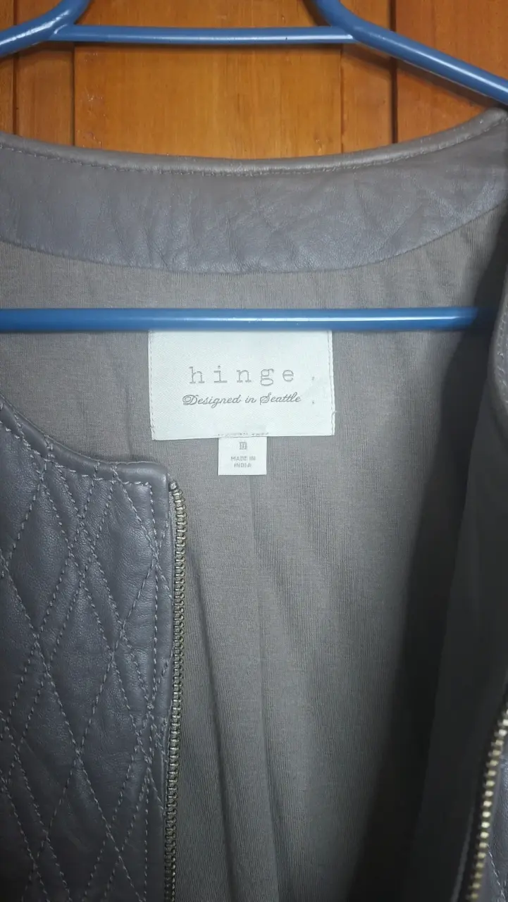 Chaqueta de cuero gris Hinge para mujer - 3