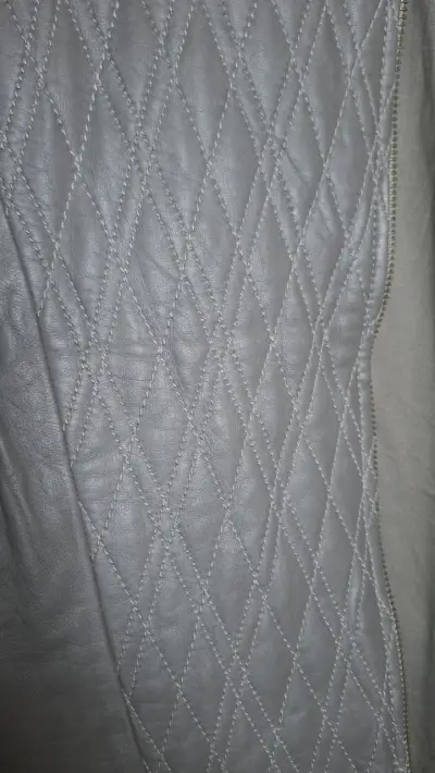Chaqueta de cuero gris Hinge para mujer - miniatura 5