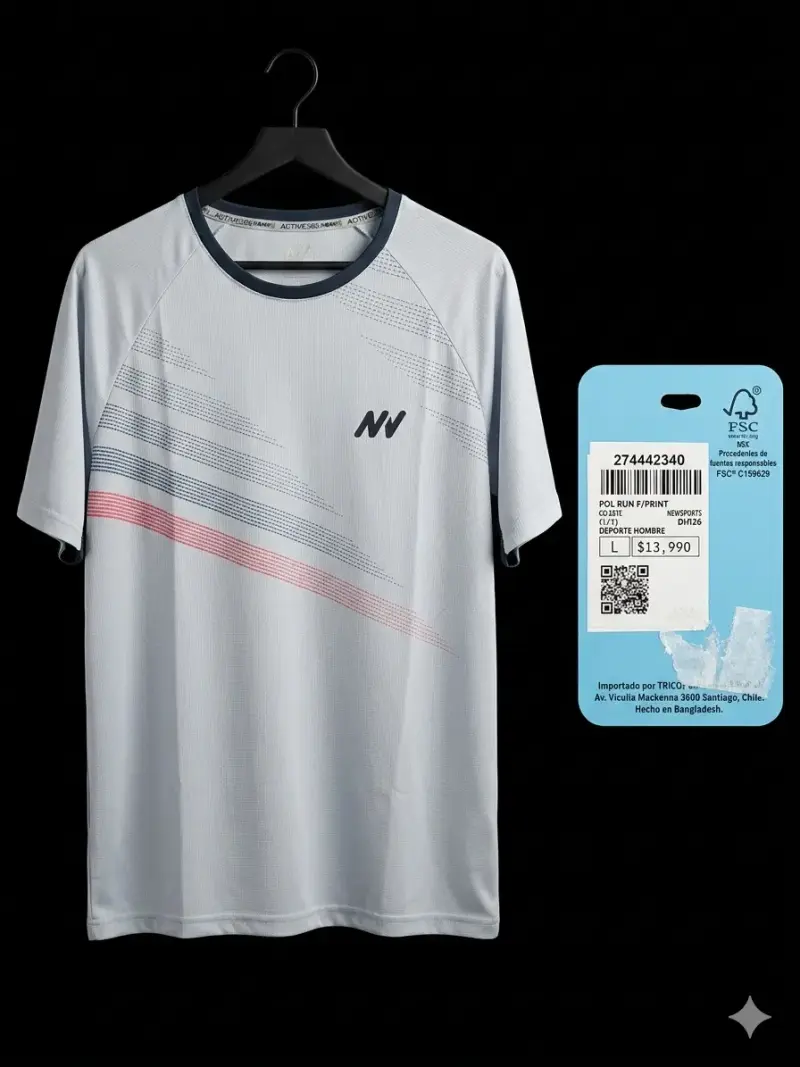 Polera deportiva roja para hombre NW - 2
