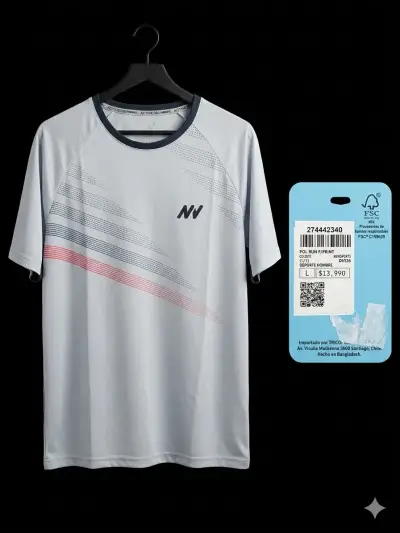 Polera deportiva roja para hombre NW - miniatura 2